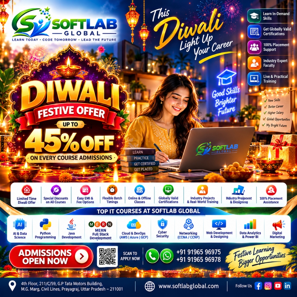 SoftLab Global Diwali Festive Offer - Up to 45% Off On Every Course Admissions